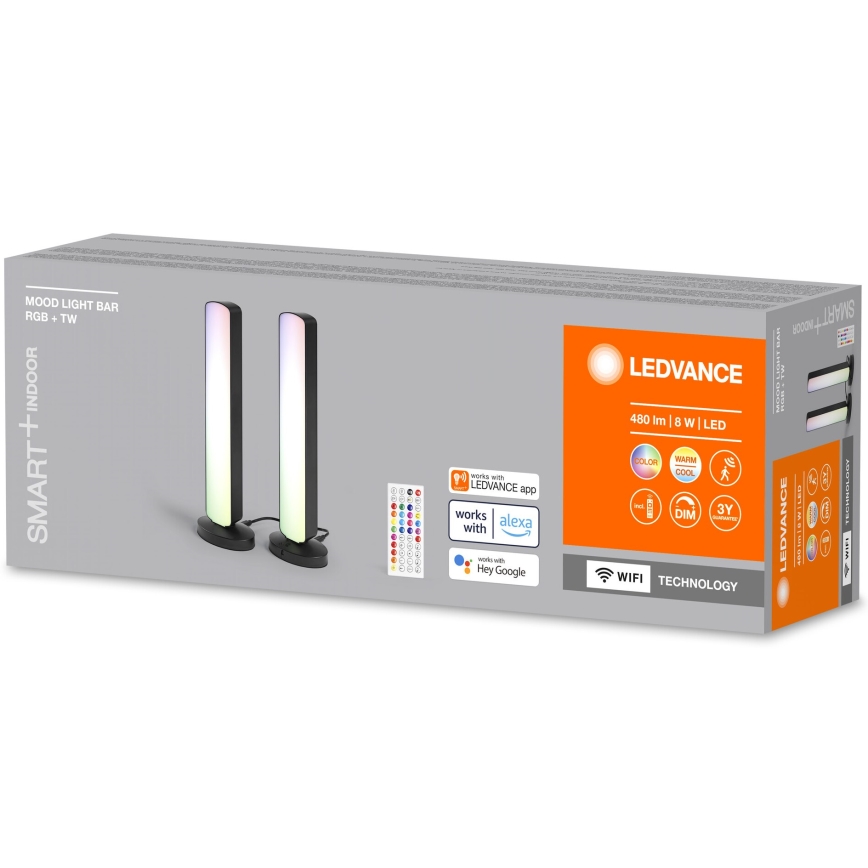 Ledvance - KIT 2x LED RGBW Ljusreglerad bordslampa MOOD LIGHT LED/4W/230V Wi-Fi + fjärrkontroll