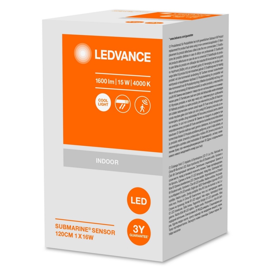 Ledvance - LED arbetslampa  med sensor  SUBMARINE 1xG13/16W/230V IP65