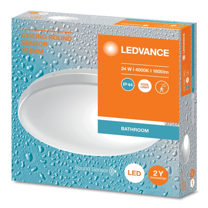 Ledvance - LED badrumstakarmatur med skymningssensor CEILING ROUND LED/24W/230V IP44