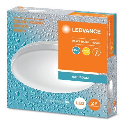 Ledvance - LED-badrumsplafond med skymningssensor CEILING ROUND LED/24W/230V IP44