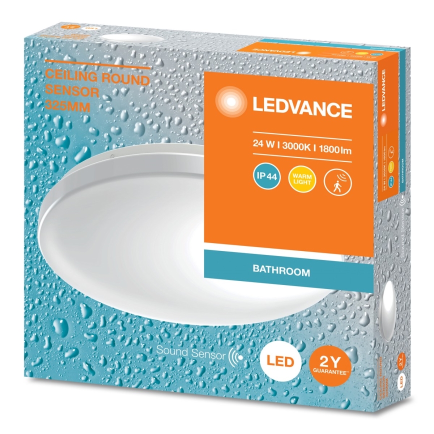 Ledvance - LED-badrumsplafond med skymningssensor CEILING ROUND LED/24W/230V IP44