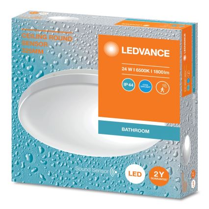 Ledvance - LED taklampa för badrum med skymningssensor CEILING ROUND LED/24W/230V IP44