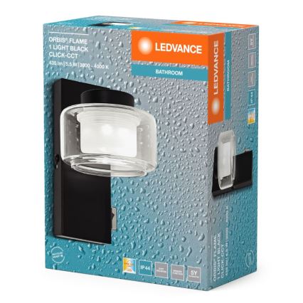 Ledvance - LED Badrumsvägglampa ORBIS FLAME LED/5,5W/230V 3000/4000K IP44 svart