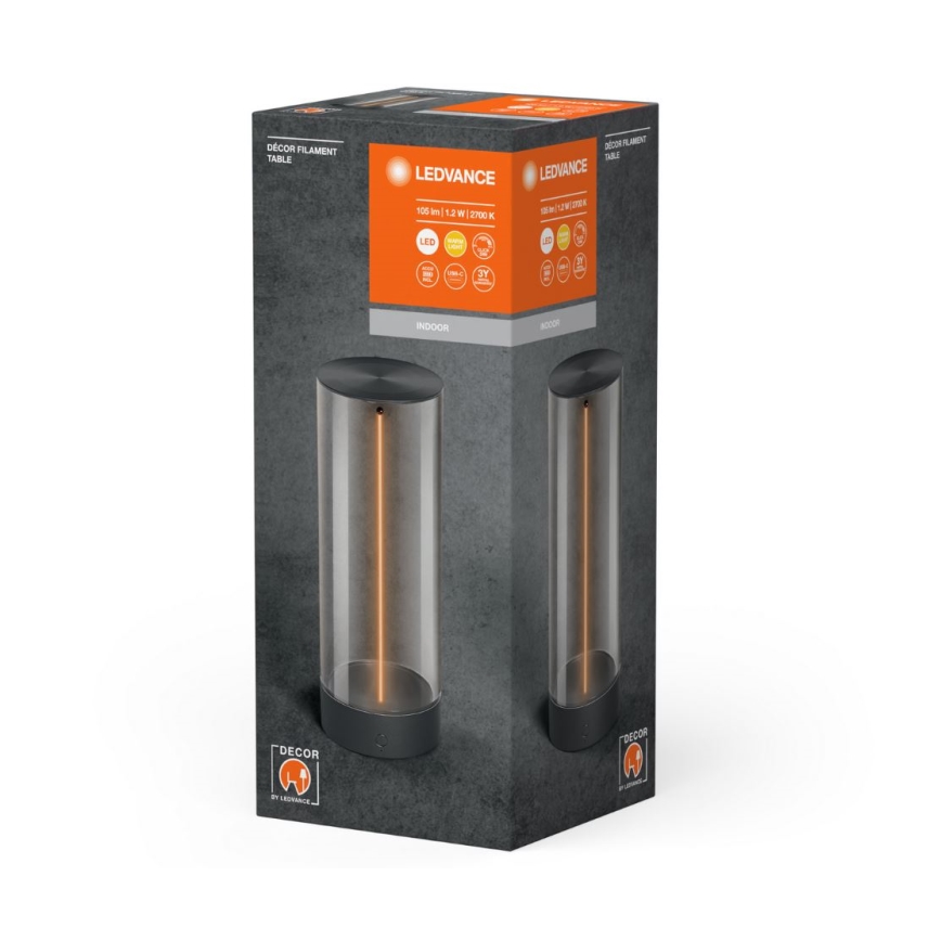 Ledvance - LED Dimbart Touchbordslampa DECOR FILAMENT LED/1,2W/5V 1000 mAh