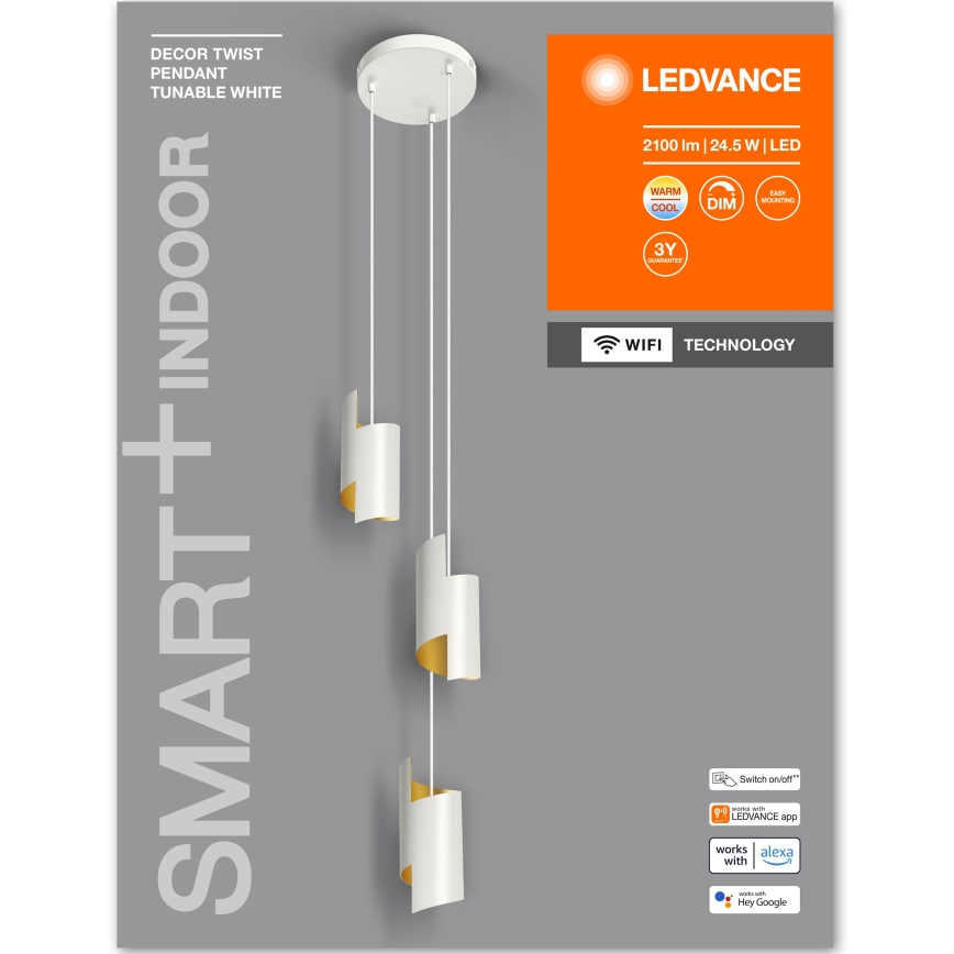 Ledvance - LED Dimbar ljuskrona med upphängning SMART+ DECOR 3xLED/8W/230V vit Wi-Fi
