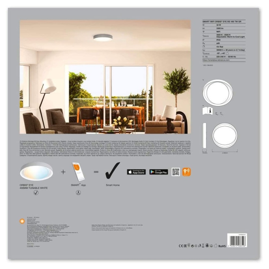 Ledvance - LED Dimbar Takbelysning SMART+ EYE LED/32W/230V Wi-Fi