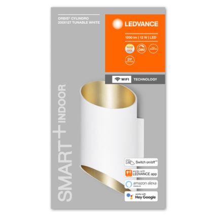 Ledvance - LED ljusreglerad vägglampa  SMART+ CYLINDRO LED/12W/230V 3000-6500K Wi-Fi vit 