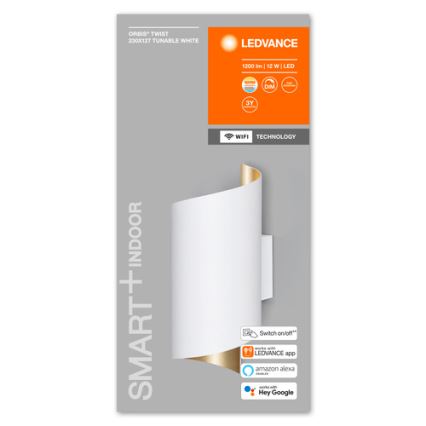 Ledvance - LED ljusreglerad vägglampa  SMART+ TWIST LED/12W/230V 3000-6500K Wi-Fi vit