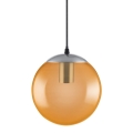 Ledvance - LED Ljuskrona med snöre BUBBLE 1xE27/8W/230V orange d. 20 cm