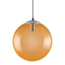 Ledvance - LED Ljuskrona med snöre BUBBLE 1xE27/8W/230V orange d. 30 cm
