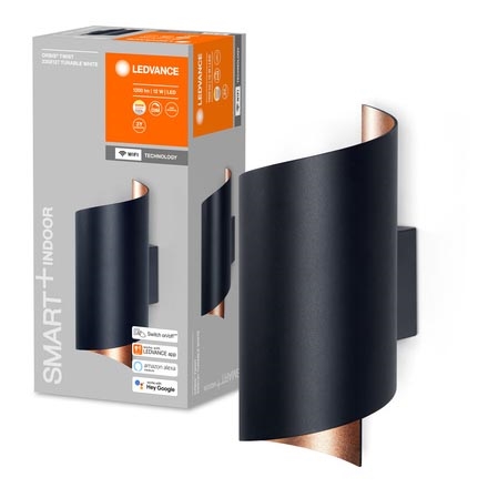 Ledvance - LED ljusreglerad vägglampa  SMART+ TWIST LED/12W/230V 3000-6500K Wi-Fi svart 