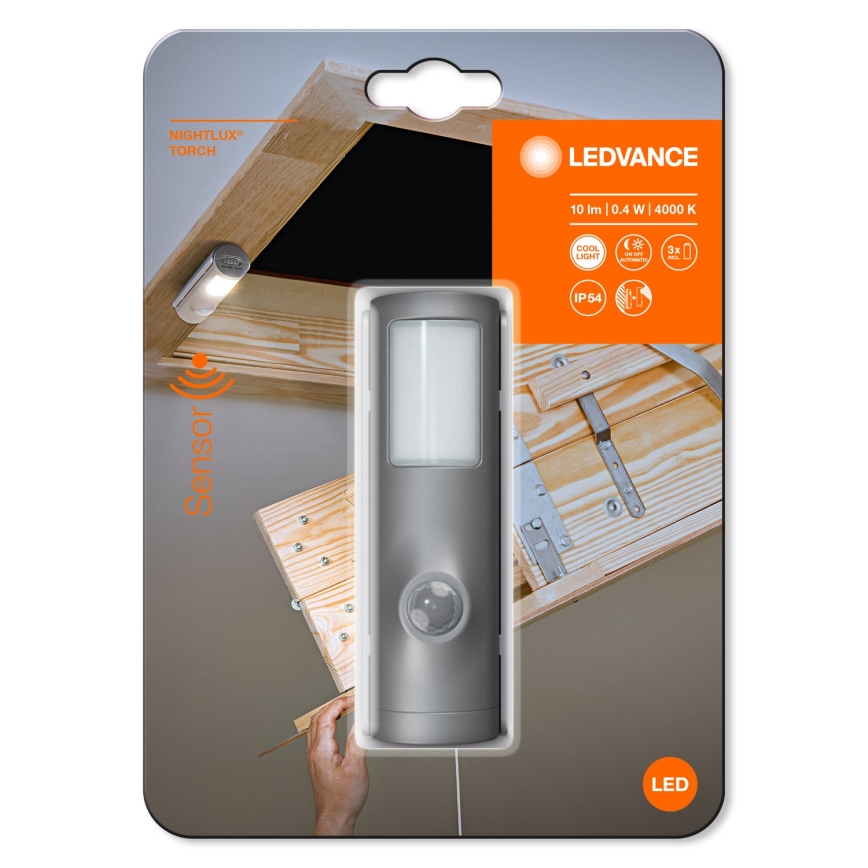 Ledvance - LED navigationsljus med sensor NattbelysningLUX LED/0,35W/3xAAA IP54
