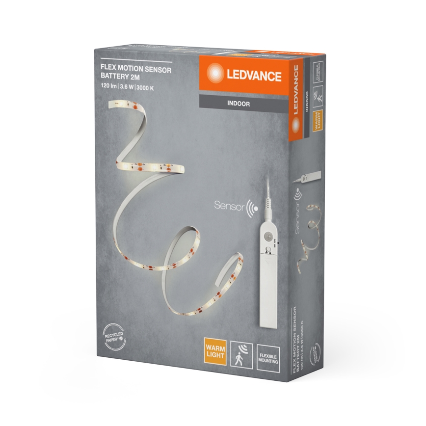 Ledvance - LED-remsa med rörelsesensor FLEX 2m LED/3,6W/4xAA