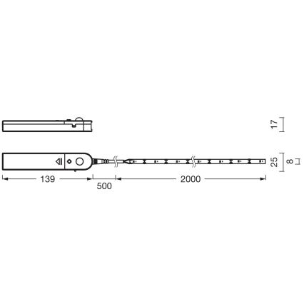 Ledvance - LED-remsa med rörelsesensor FLEX 2m LED/3,6W/4xAA