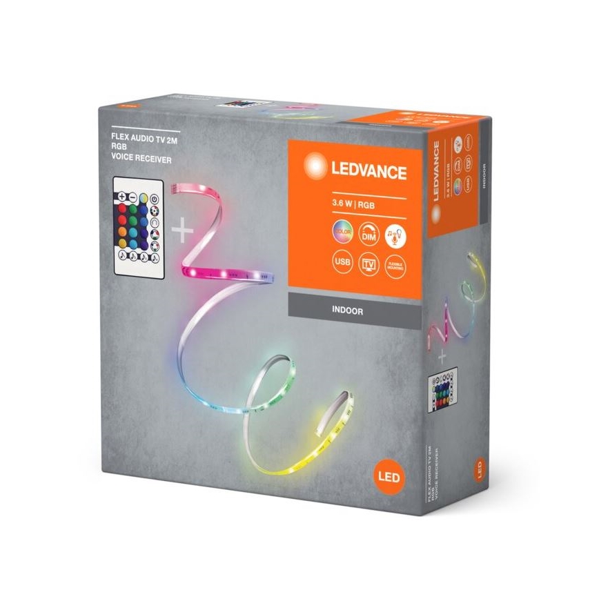 Ledvance - LED RGB Dimbar list för TV FLEX AUDIO 2m LED/3,6W/5V + fjärrkontroll