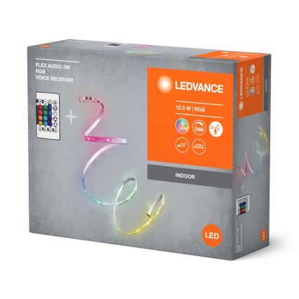 Ledvance - LED RGB Dimbar remsa FLEX AUDIO 3m LED/12,5W/230V + fjärrkontroll