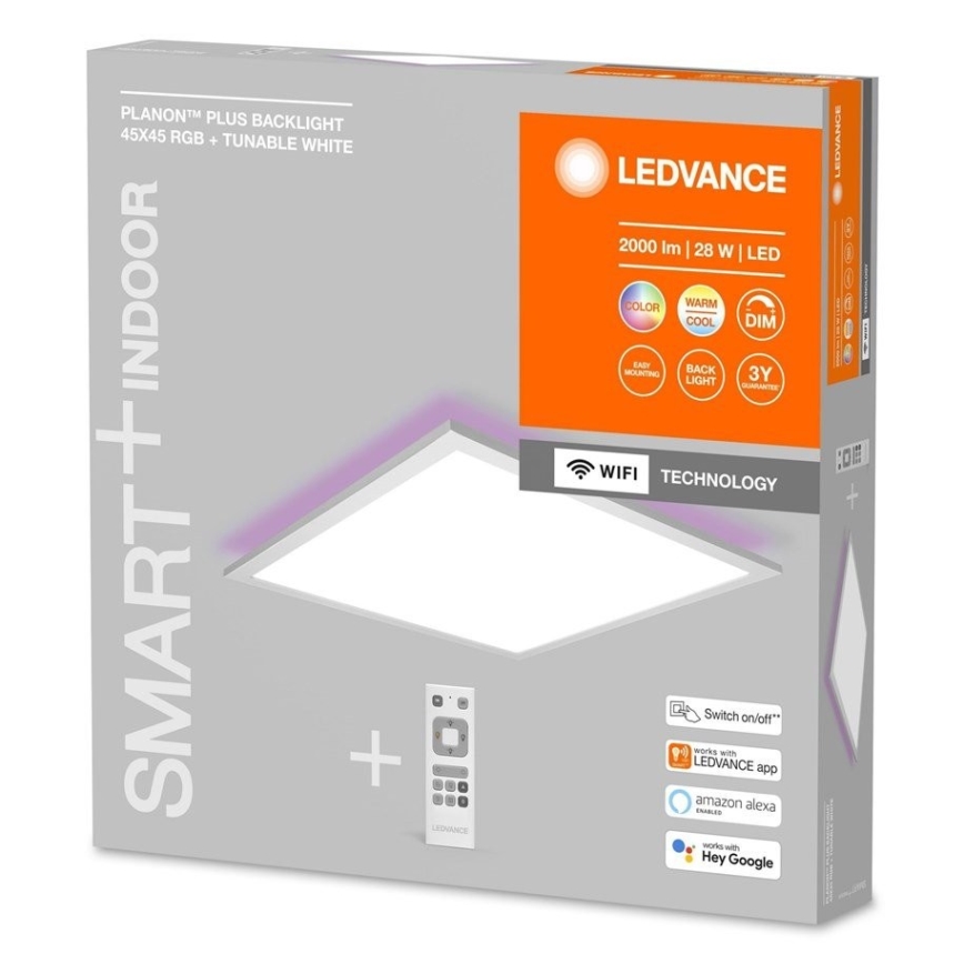 Ledvance - LED RGBW dimmbar panel SMART+ PLANON LED/28W/230V 45x45 cm Wi-Fi + fjärrkontroll