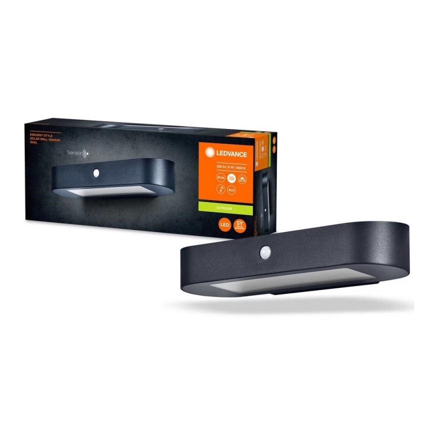 Ledvance - LED Solcellsvägglampa med rörelse- och skymningssensor ENDURA STYLE LED/6W/7,4V 2000 mAh IP44