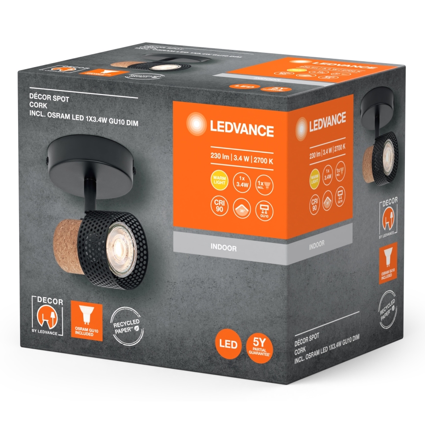 Ledvance - LED Spotlampa DECOR CORK 1xGU10/3,4W/230V