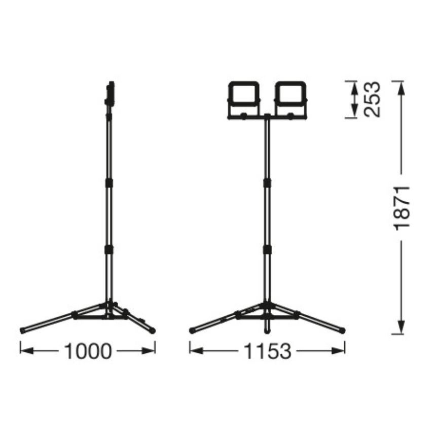 Ledvance - LED strålkastare för utomhusbruk med hållare WORKLIGHT TRIPOD 2xLED/30W/230V 6500K IP65