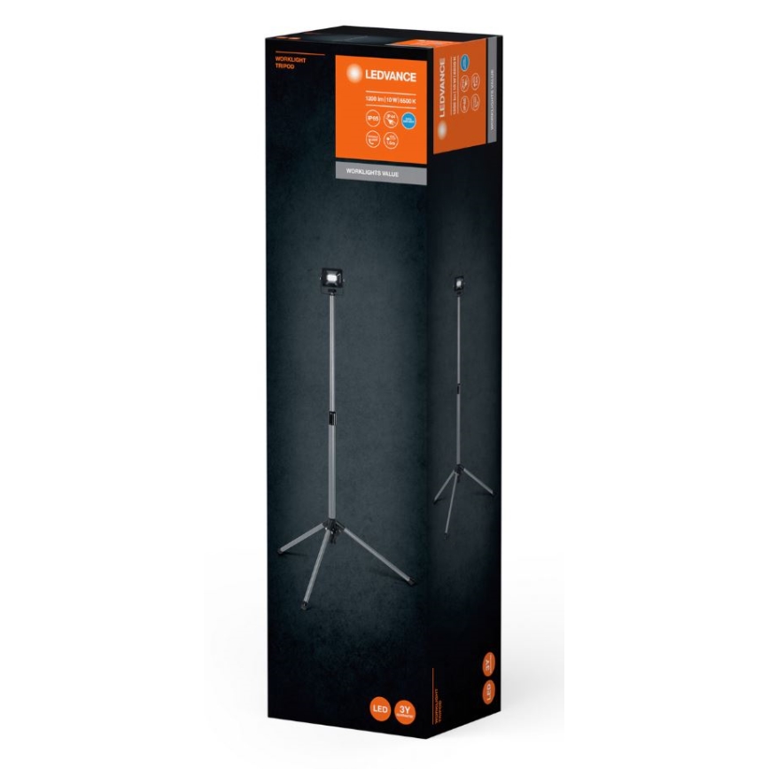 Ledvance - LED strålkastare med handtag för utomhusbruk WORKLIGHT TRIPOD LED/10W/230V 6500K IP65