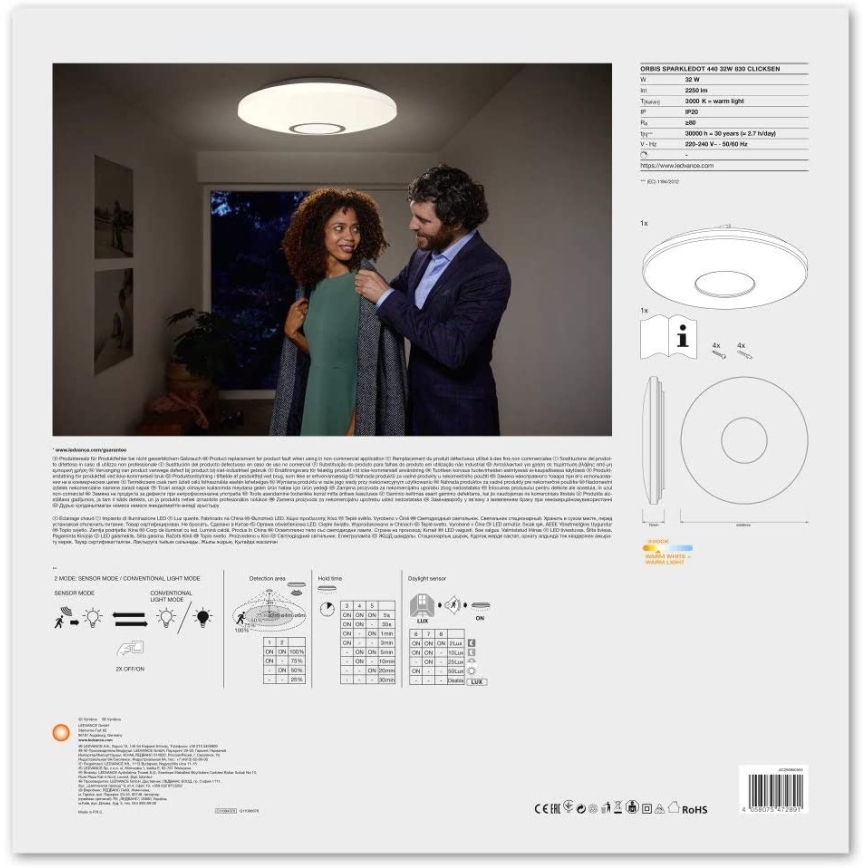Ledvance - LED Takbelysning med sensor SPARKLEDOT LED/32W/230V
