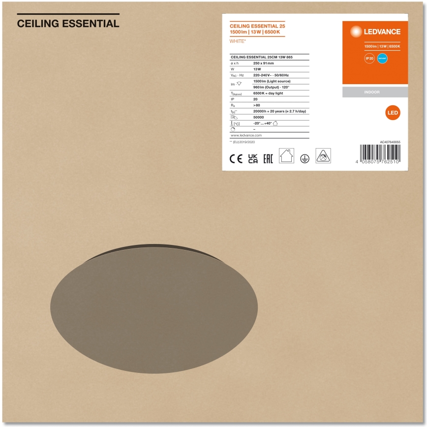 Ledvance - LED taklampa ESSENTIAL LED/13W/230V 6500K