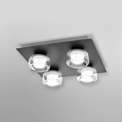 Ledvance - LED taklampa för badrum ORBIS FLAME 4xLED/5,5W/230V 3000/4000K IP44 svart