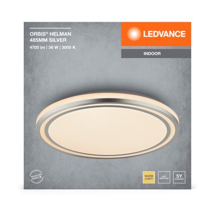 Ledvance - LED taklampa ORBIS HELMAN LED/36W/230V diameter 48,5 cm silver