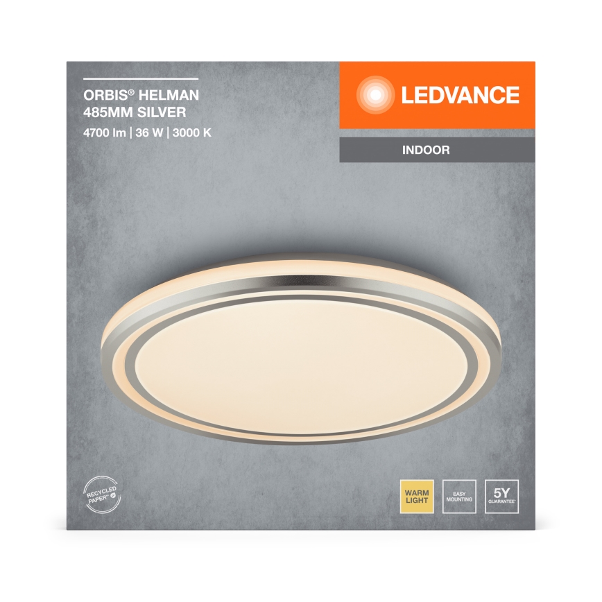 Ledvance - LED taklampa ORBIS HELMAN LED/36W/230V diameter 48,5 cm silver