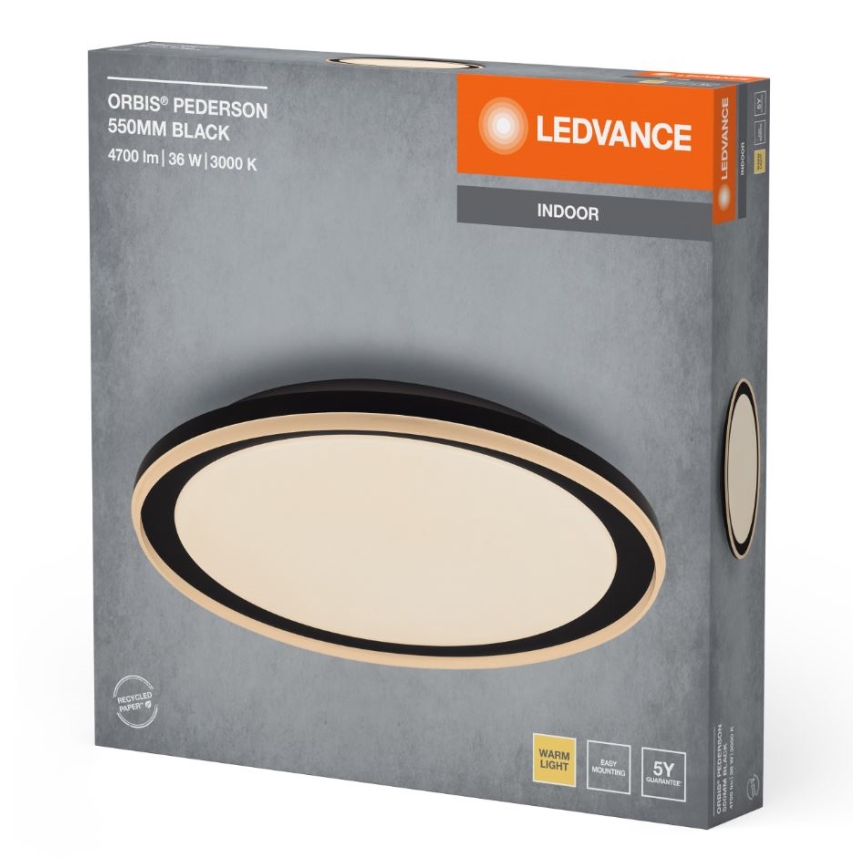 Ledvance - LED taklampa ORBIS PEDERSON LED/36W/230V diameter 55 cm svart