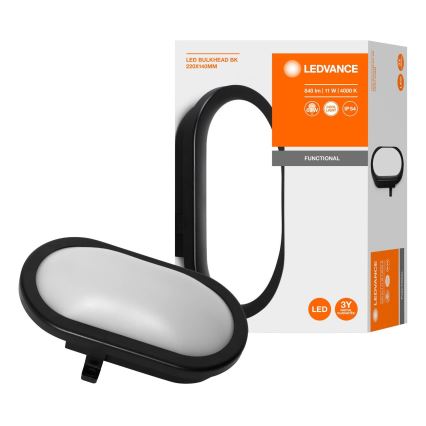 Ledvance - LED Utomhus Väggbelysning BULKHEAD LED/11W/230V IP54 svart