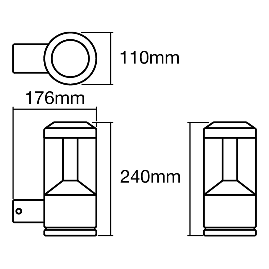 Ledvance - LED Utomhus Väggbelysning lykta 1xLED/12W/230V IP44