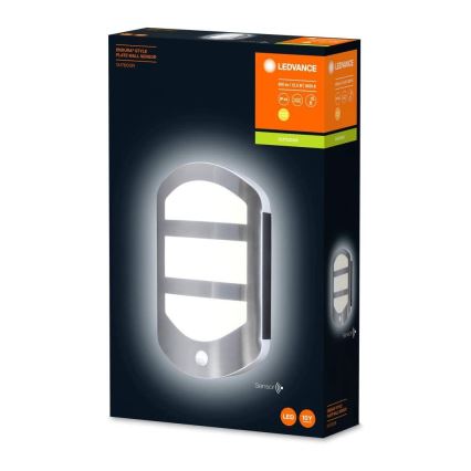 Ledvance - LED Utomhus Väggbelysning med sensor PLATE LED/12,5W/230V IP44