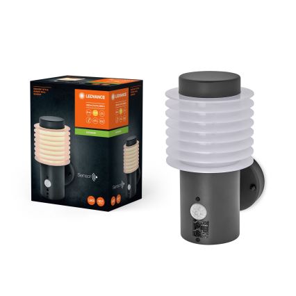 Ledvance - LED Utomhus vägglampa med sensor ENDURA RONDO LED/9,5W/230V IP44 antracit