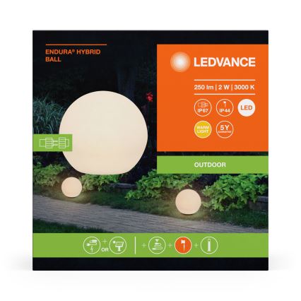 Ledvance - LED Utomhuslampa ENDURA HYBRID BALL LED/2W/12V IP44