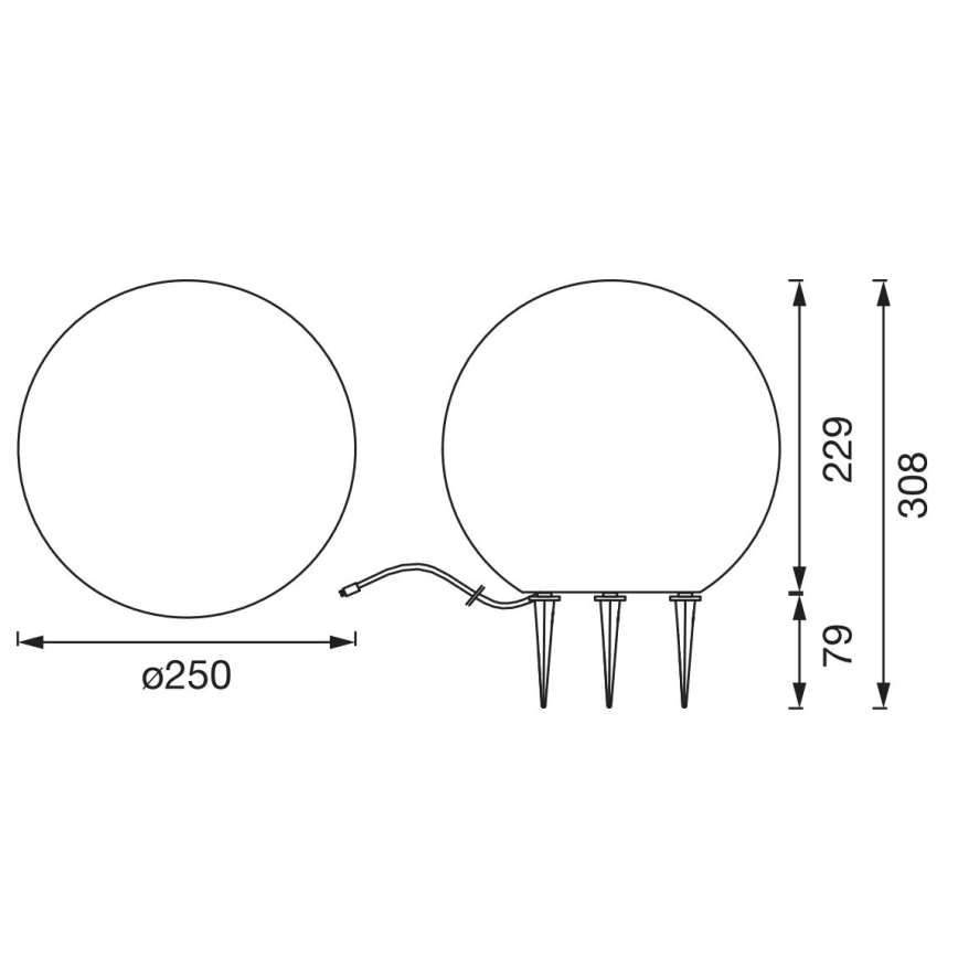 Ledvance - LED Utomhuslampa ENDURA HYBRID BALL LED/2W/12V IP44