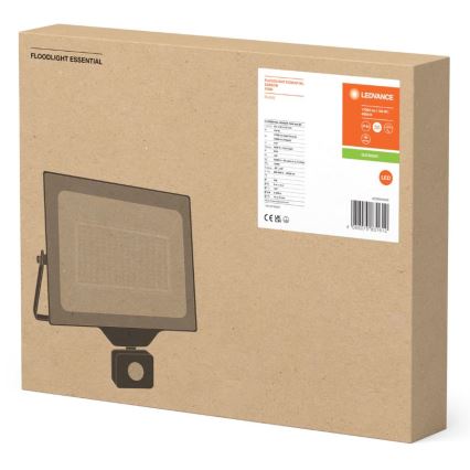 Ledvance - LED utomhusväggstrålkastare med sensor FLOODLIGHT ESSENTIAL LED/150W/230V IP44