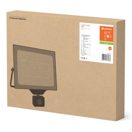 Ledvance - LED väggstrålkastare för utomhusbruk med sensor FLOODLIGHT ESSENTIAL LED/200W/230V IP44