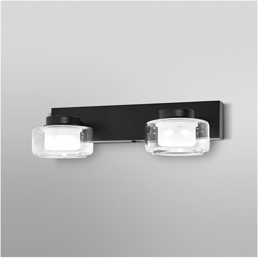 Ledvance - LED Vägglampa för badrum ORBIS FLAME 2xLED/5,5W/230V 3000/4000K IP44 svart
