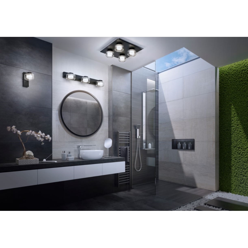 Ledvance - LED Vägglampa för badrum ORBIS FLAME LED/5,5W/230V 3000/4000K IP44 svart