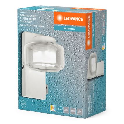 Ledvance - LED Vägglampa för badrum ORBIS FLAME LED/5,5W/230V 3000/4000K IP44 vit