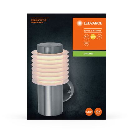 Ledvance - LED vägglampa för utomhusbruk ENDURA RONDO LED/9W/230V IP44 krom
