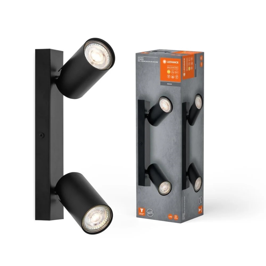 Ledvance - LED väggspot OCTAGON 2xGU10/3,4W/230V 2700K svart