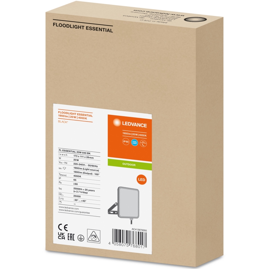 Ledvance - LED Väggstrålkastare för utomhusbruk FLOODLIGHT LED/20W/230V 4000K IP65