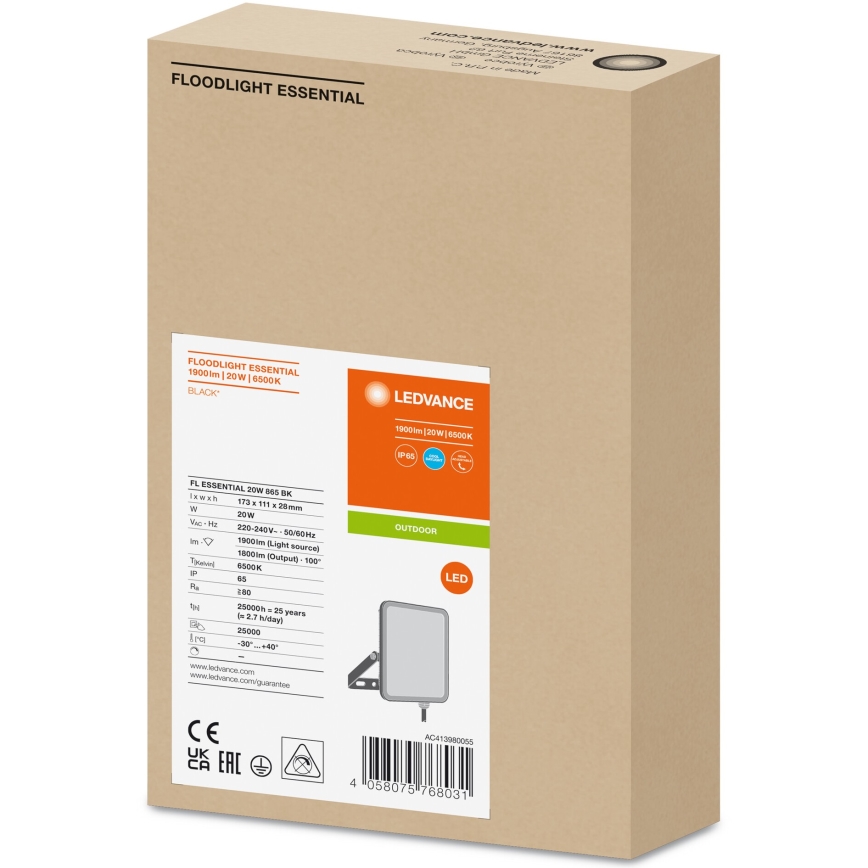 Ledvance - LED Väggstrålkastare för utomhusbruk FLOODLIGHT LED/20W/230V 6500K IP65