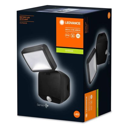 Ledvance - LED Väggstrålkastare för utomhusbruk med sensor SPOTLIGHT LED/4W/4xD IP54