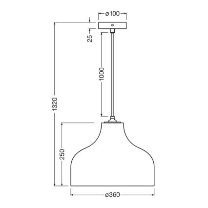 Ledvance - Ljuskrona med textilsladd DECOR CARDBOARD 1xE27/15W/230V diameter 36 cm