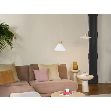 Ledvance - Ljuskrona med textilsladd DECOR PLASTER 1xE27/25W/230V diameter 22 cm plåster vit