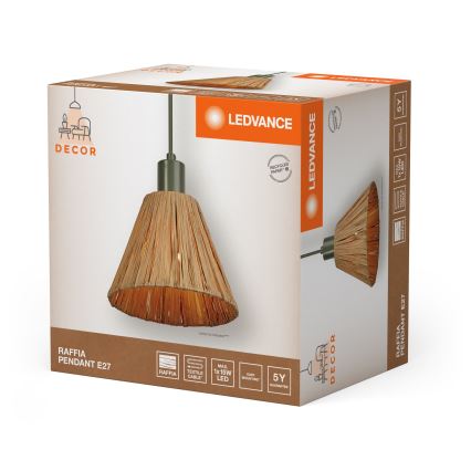 Ledvance - Ljuskrona med textilsladd DECOR RAFFIA 1xE27/15W/230V